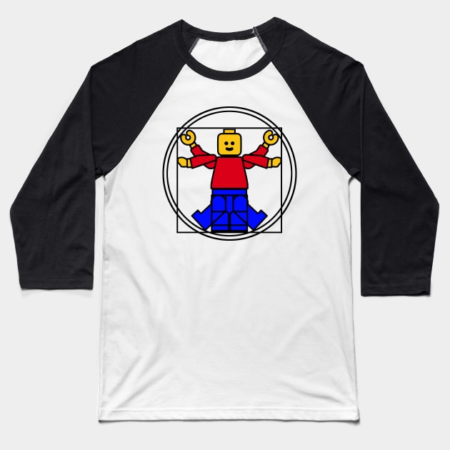 Lego Man Vitruvius Baseball T-Shirt by Azul